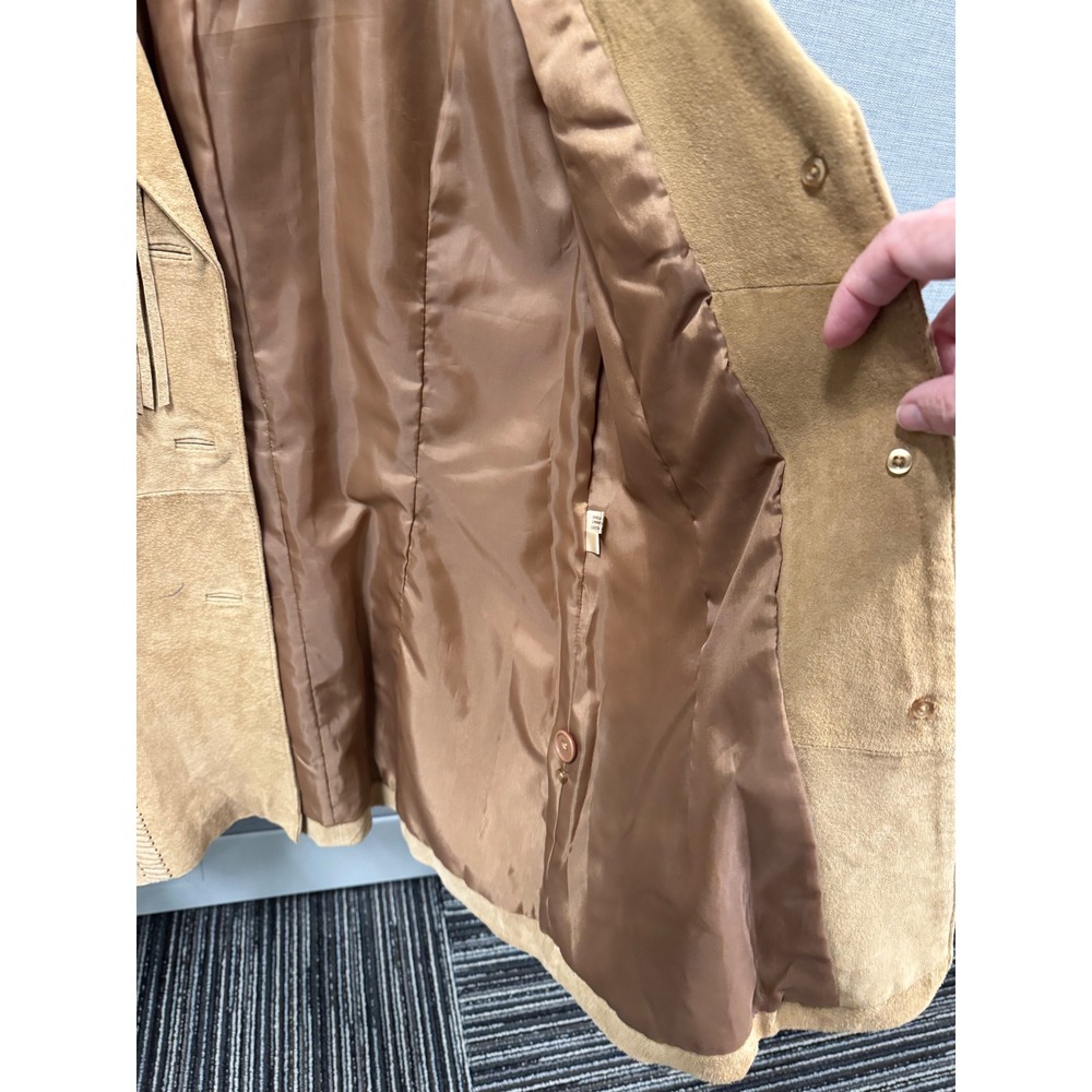 Scully Womens Tan Suede Leather Fringe Western Blazer Jacket Whipstitch Size M - Picture 5 of 8